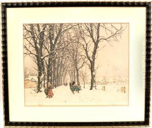 Snowy Landscape With Figures by Tavik Frantisek Simon
