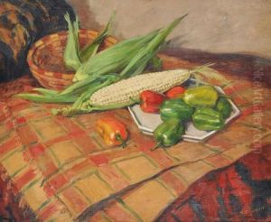 A Vegetable Still Life by Tavik Frantisek Simon