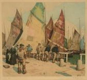 The Harbor At Concarneau by Tavik Frantisek Simon