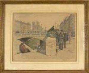 [booksellers Along The Seine] by Tavik Frantisek Simon