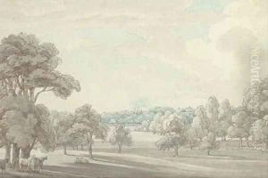 A view of Goldsbro Grounds, Yorkshire by Thomas Sunderland