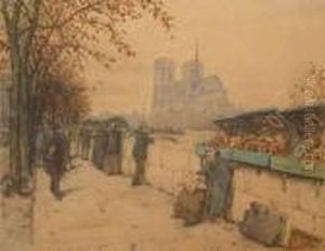 Booksellers, Notre Dame, Paris by Tavik Frantisek Simon