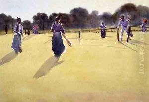 Edwardians at Tennis by Tom Simpson