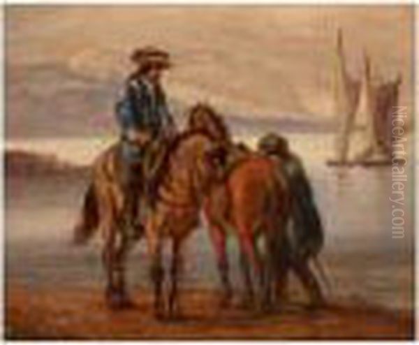 Paesaggio Fluviale Con Cavalieri - view 1