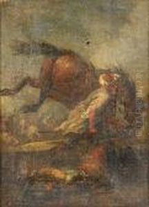 A Turk Before A Bucking Horse by Francesco Simonini