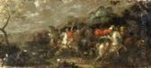 Schlachtenszene Mit Reitern by Francesco Simonini