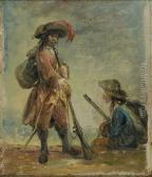 Une Halte De Soldats - view 1