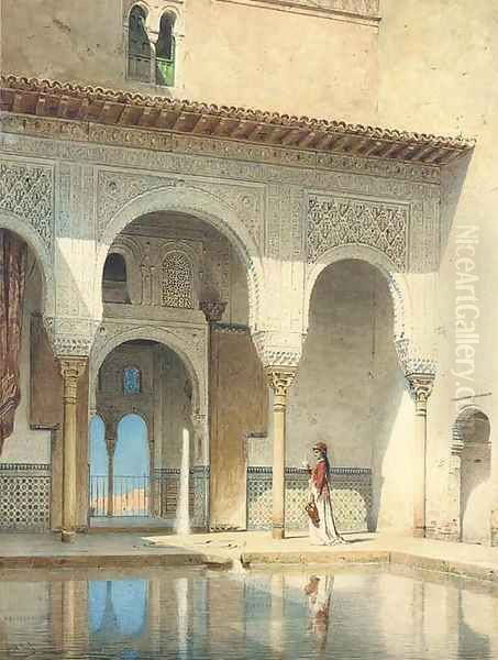 A courtyard in the Alhambra Palace, Granada - view 1