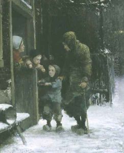 Old Woman and Young Boy Begging by Ferdinand Carl Sierich