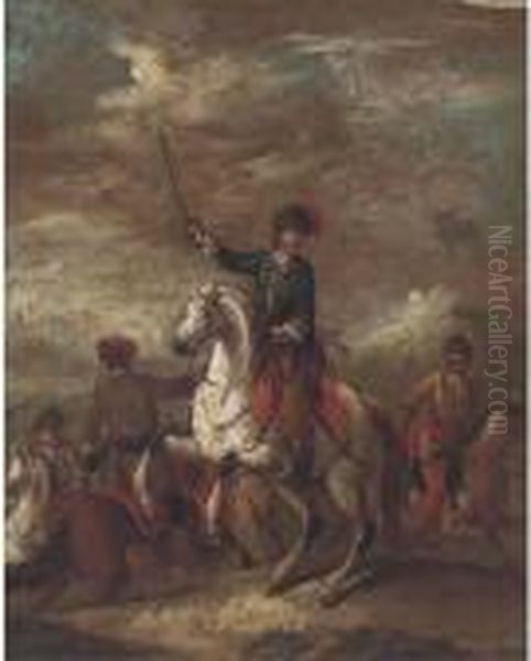 A Cavalry Officer Leading His Men - view 1