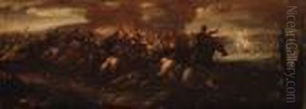 A Cavalry Battle Between Crusaders And Turks - view 1
