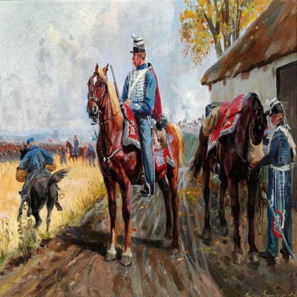 Danish Hussars Setting Out For A Military Exercise - view 1