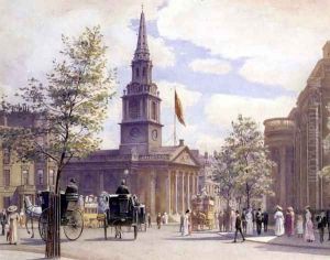 St. Martins in the Fields, London, 1902 by W.H. Simpson