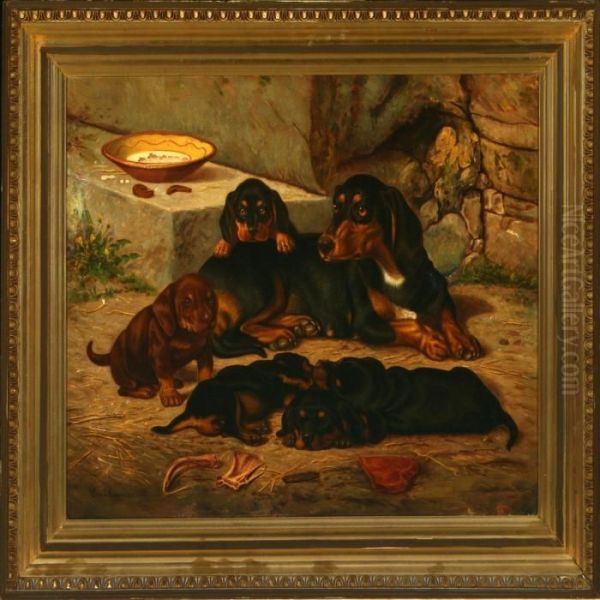 Dax With Puppies - view 1