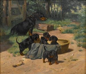 'witte Med Sine Hvalpe' (witte And Her Puppies)