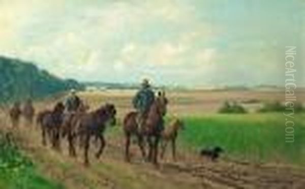 Men Riding Home From The Field - view 1