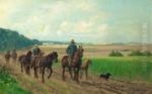 Men Riding Home From The Field by Simon Simonson