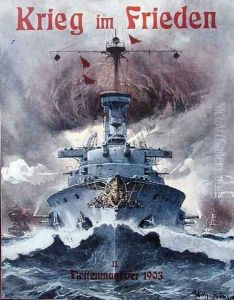 Krieg im Frieden War in Peace time, poster celebrating the German naval manoeuvres of 1903