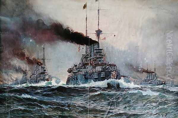 The German Flotilla at Sea, 1907 - view 1