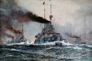 The German Flotilla at Sea, 1907 by M. Louise Stowell