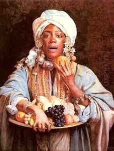 A North African Fruit Vendor by Giuseppe Signorini