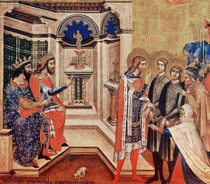 Two Christians before the Judges 1367 by Niccolo Semitecolo
