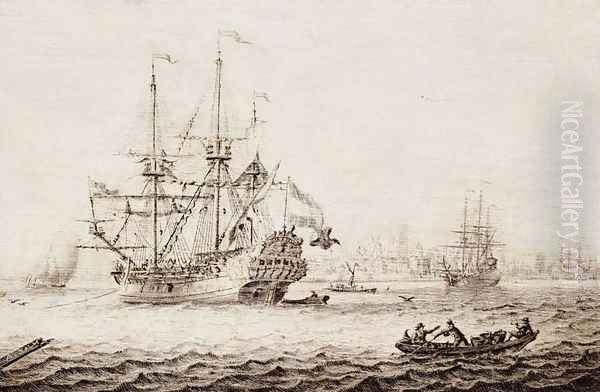 A Frigate at Anchor - view 1