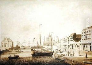 View of the Leuvehaven by Adriaen or Abraham Salm