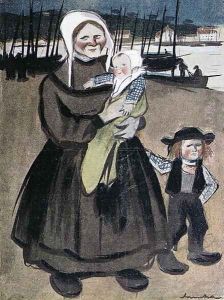 The Famine in Brittany, illustration from a special edition of La Vie en Rose produced to benefit Bretons, 1903 by Francisco Sancha y Lengo