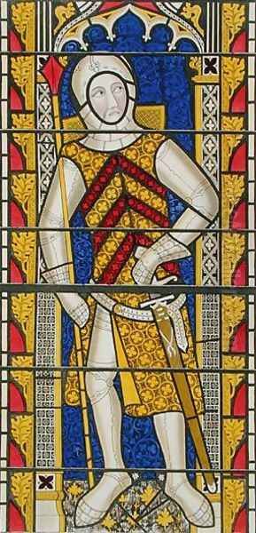 Gilbert de Clare, 3rd Earl of Gloucester 1243-95, after a stained glass window of c.1340 in Tewkesbury Abbey Church - view 1