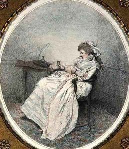 Contemplating the Miniature, engraved and pub. by the artist, 1785 by John Raphael Smith
