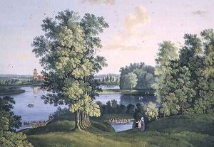 View of the island from the large lake in the park at Tsarskoye Selo, 1777 by Semen Fedorovich Shchedrin