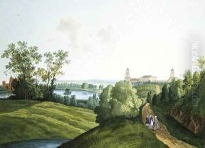 Landscape with a Farm in the Park in Tsarskoye Selo by Semen Fedorovich Shchedrin