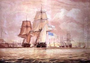 HMS 'Shannon' leading the Chesapeake into Halifax Harbour, 1813 by John Christian Schetky