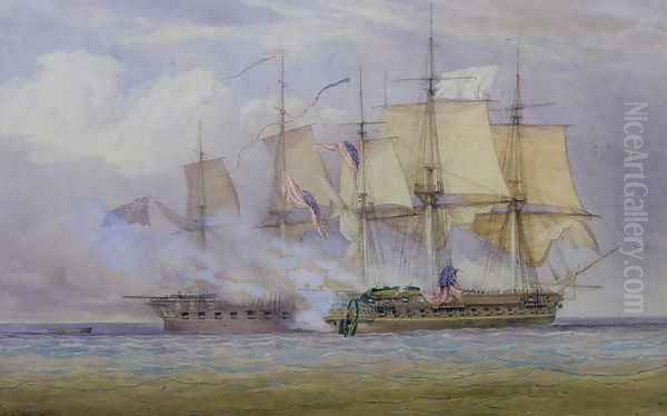 The Moment of Victory between HMS 'Shannon' and the American Ship Chesapeake on 1st June 1813, 1857 - view 1