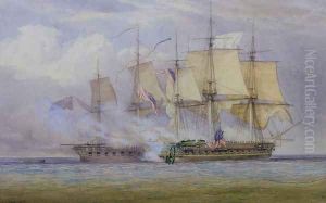The Moment of Victory between HMS 'Shannon' and the American Ship Chesapeake on 1st June 1813, 1857 by John Christian Schetky