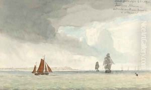 Shipping off Lowestoft by John Christian Schetky