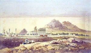 The Temple of Olympian Zeus, Athens by Joseph Schranz