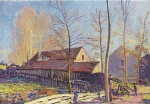 Les Moulins De Moret, Gelee Blanche, Effet Du Soir