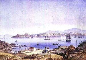Corfu from the Island of Vidho, 1789 by Joseph Schranz