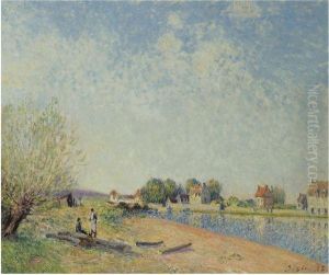 Le Canal Du Loing A Saint-mammes by Alfred Sisley