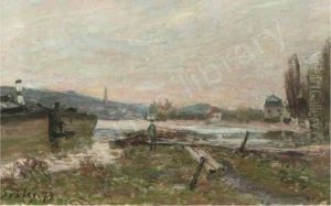 Bord De Seine Pres De Saint Cloud by Alfred Sisley