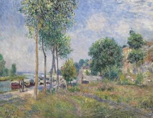 Entre Moret Et Saint-mammes by Alfred Sisley