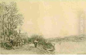 Bords Du Loing : La Charrette by Alfred Sisley