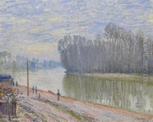 Canal Du Loing, Effet Du Matin by Alfred Sisley