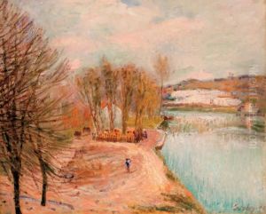 Le Loing E Moret, Effet D'automne by Alfred Sisley