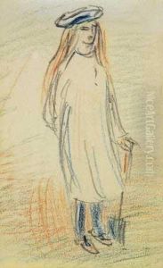 Fillette Au Tablier Blanc