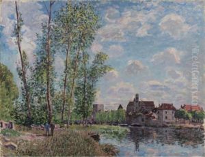 Moret, Vue Du Loing A- Apres-midi De Mai