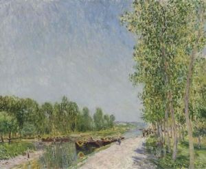 Sur Le Bord Du Canal Du Loing by Alfred Sisley