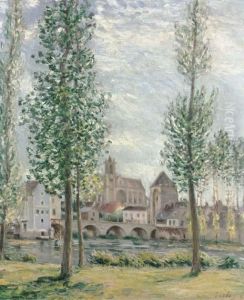 Vue De Moret-sur-loing A Travers Les Arbres by Alfred Sisley